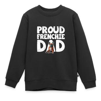 Französische Bulldogge Fanartikel Proud Frenchie - Kinder Premium Organic Sweatshirt - Schwarz - Vorne - AI Model Kid Female (0cm)