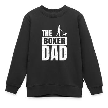 BOXER DAD Boxer allemand Chien Dad Boxer - Sweat Premium enfant bio - noir - Devant - AI Model Kid Female (0cm)