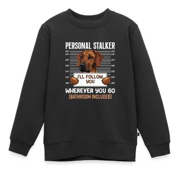 Rhodesian Ridgeback PERSONAL STALKER Lustiges - Kinder Premium Organic Sweatshirt - Schwarz - Vorne - AI Model Kid Female (0cm)
