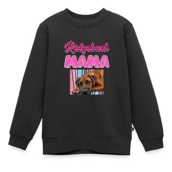 RIDGEBACK MAMA Rhodesian Ridgeback Hundemama - Kinder Premium Organic Sweatshirt - Schwarz - Vorne - AI Model Kid Female (0cm)