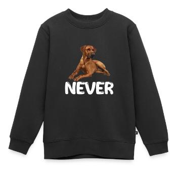 Rhodesian Ridgeback NEVER Sture Ridgebacks - Kinder Premium Organic Sweatshirt - Schwarz - Vorne - AI Model Kid Female (0cm)