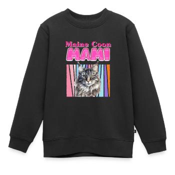 MAINE COON MAMA MAINE COON CAT MOM MAINE COON - Kinder Premium Organic Sweatshirt - Schwarz - Vorne - AI Model Kid Female (0cm)