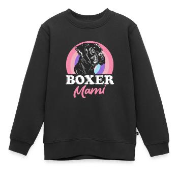 BOXER MAMI Propriétaire d’un chien boxer allemand - Sweat Premium enfant bio - noir - Devant - AI Model Kid Female (0cm)