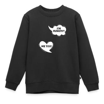 Schwangerschaft ICH HABE HUNGER! ICH AUCH! Lustig - Kinder Premium Organic Sweatshirt - Schwarz - Vorne - AI Model Kid Female (0cm)