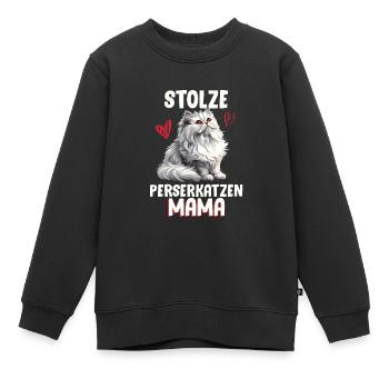 Perserkatze STOLZE PERSERKATZEN MAMA Perser - Kinder Premium Organic Sweatshirt - Schwarz - Vorne - AI Model Kid Female (0cm)