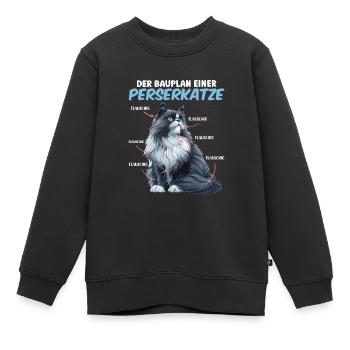 Persian cats THE BLUEPRINT OF A PERSIAN CAT - Kids Premium Organic Sweatshirt - black - Front - AI Model Kid Female (0cm)