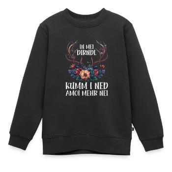 Dirndl zu klein Trachtenshirt Damen Tracht Dirndl - Kinder Premium Organic Sweatshirt - Schwarz - Vorne - AI Model Kid Female (0cm)