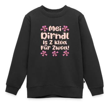 Dirndl MEI DIRNDL IS Z’KLOA FÜR ZWOA Lustiges - Sweat Premium enfant bio - noir - Devant - AI Model Kid Female (0cm)