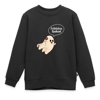 Halloween Kostüm Kinder FRÖHLICHES SPUKEN - Kinder Premium Organic Sweatshirt - Schwarz - Vorne - AI Model Kid Female (0cm)