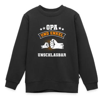 OPA UND ENKEL UNSCHLAGBAR Lustiges Opi - Kinder Premium Organic Sweatshirt - Schwarz - Vorne - AI Model Kid Female (0cm)