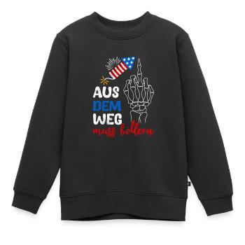 Feuerwerk AUS DEM WEG MUSS BÖLLERN Lustiges - Kinder Premium Organic Sweatshirt - Schwarz - Vorne - AI Model Kid Female (0cm)