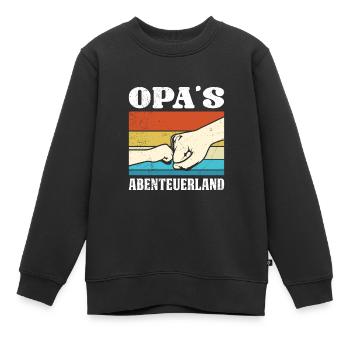Großvater OPA'S ABENTEUERLAND Lustiges Opi - Kinder Premium Organic Sweatshirt - Schwarz - Vorne - AI Model Kid Female (0cm)