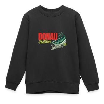 DONAU FLÜSTERER Angler Outfit Angeln Hobby - Kinder Premium Organic Sweatshirt - Schwarz - Vorne - AI Model Kid Female (0cm)
