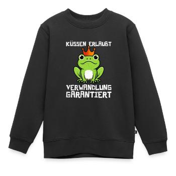 Karneval KÜSSEN ERLAUBT VERWANDLUNG GARANTIERT - Kinder Premium Organic Sweatshirt - Schwarz - Vorne - AI Model Kid Female (0cm)