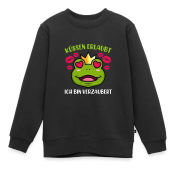Faschings Party KÜSSEN ERLAUBT BIN VERZAUBERT - Kinder Premium Organic Sweatshirt - Schwarz - Vorne - AI Model Kid Female (0cm)