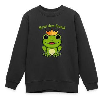 Karneval Party Kostüm BUSSI DEM FROSCH Lustiges - Kinder Premium Organic Sweatshirt - Schwarz - Vorne - AI Model Kid Female (0cm)