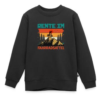 Radfahrer RENTE IM FAHRRADSATTEL Radeln Lustig - Kinder Premium Organic Sweatshirt - Schwarz - Vorne - AI Model Kid Female (0cm)