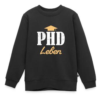 Doktorand PH.D LEBEN Doktortitel Lustiges - Kinder Premium Organic Sweatshirt - Schwarz - Vorne - AI Model Kid Female (0cm)