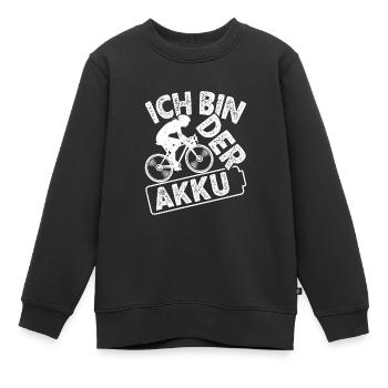 Radfahrer ICH BIN DER AKKU Radeln Lustiges - Kinder Premium Organic Sweatshirt - Schwarz - Vorne - AI Model Kid Female (0cm)
