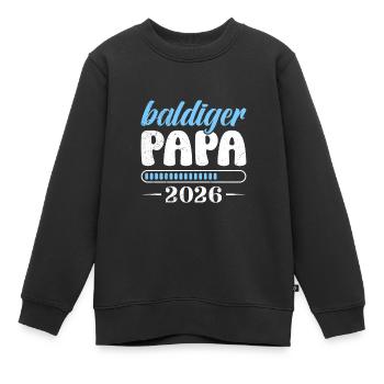 BALD PAPA 2026 Vaterschaft Lustiges - Kinder Premium Organic Sweatshirt - Schwarz - Vorne - AI Model Kid Female (0cm)