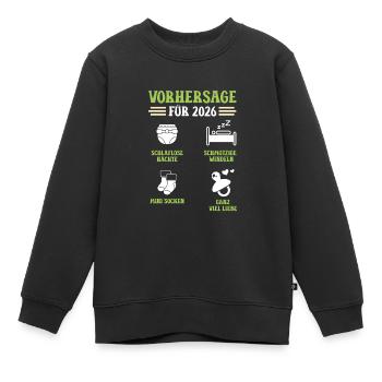 Schwangerschaft VORHERSAGE 2026 Lustiges - Kinder Premium Organic Sweatshirt - Schwarz - Vorne - AI Model Kid Female (0cm)