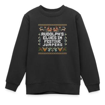 Christmas Santa's Here Jolly Elf Oh Oh Oh - Kids Premium Organic Sweatshirt - black - Front - AI Model Kid Female (0cm)