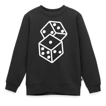 Würfel Casino Symbol - Kinder Premium Organic Sweatshirt - Schwarz - Vorne - AI Model Kid Female (0cm)