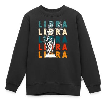Waage Konstellation - Kinder Premium Organic Sweatshirt - Schwarz - Vorne - AI Model Kid Female (0cm)
