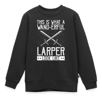Larping für Fantasy-Rollenspiele und Schwertkämpfe - Kinder Premium Organic Sweatshirt - Schwarz - Vorne - AI Model Kid Female (0cm)