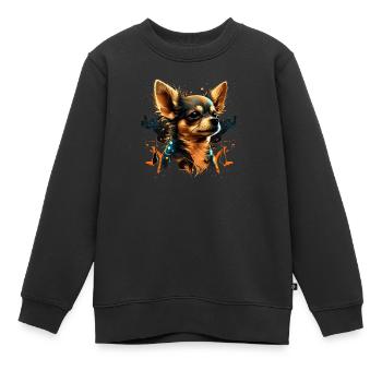 Chihuahua - Elektronische Musik Techno Festival - Kinder Premium Organic Sweatshirt - Schwarz - Vorne - AI Model Kid Female (0cm)