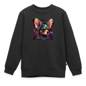 Chihuahua - Elektronische Musik Techno Festival - Kinder Premium Organic Sweatshirt - Schwarz - Vorne - AI Model Kid Female (0cm)