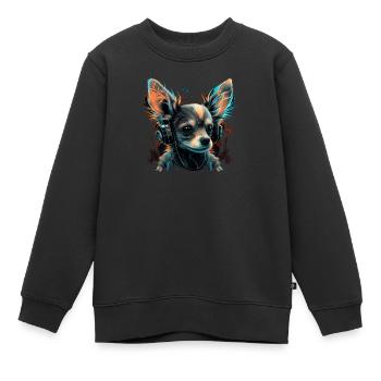 Chihuahua - Elektronische Musik Techno Festival - Kinder Premium Organic Sweatshirt - Schwarz - Vorne - AI Model Kid Female (0cm)