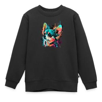 Chihuahua - Elektronische Musik Techno Festival - Kinder Premium Organic Sweatshirt - Schwarz - Vorne - AI Model Kid Female (0cm)