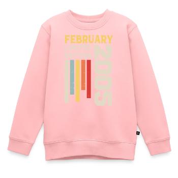 Februar 2005 - Februar 2005 Geburtstagsgeschenk - Kinder Premium Organic Sweatshirt - Rosa - Vorne - AI Model Kid Female (0cm)