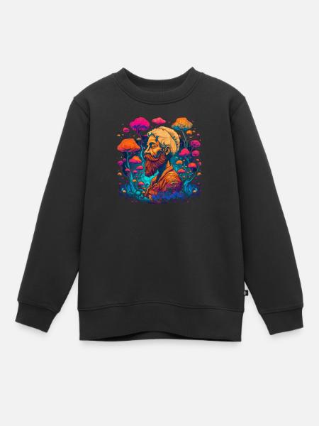 Fantaisie | Champignon | Forêt | Nature | Festival - Sweat Premium enfant bio - noir