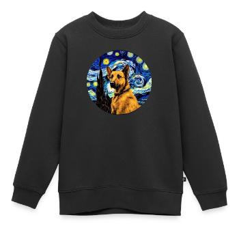 Deutscher Schäferhund Lustiger Hund Beliebtes - Kinder Premium Organic Sweatshirt - Schwarz - Vorne - AI Model Kid Female (0cm)