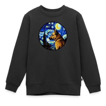 Deutscher Schäferhund Lustiger Hund Beliebtes - Kinder Premium Organic Sweatshirt - Schwarz - Vorne - AI Model Kid Female (0cm)