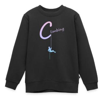 climbing, abseilen, klettern, kletterer - Kinder Premium Organic Sweatshirt - Schwarz - Vorne - AI Model Kid Female (0cm)