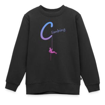 climbing, abseilen, klettern, kletterer - Kinder Premium Organic Sweatshirt - Schwarz - Vorne - AI Model Kid Female (0cm)