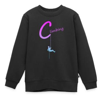 klettern climbing - Kinder Premium Organic Sweatshirt - Schwarz - Vorne - AI Model Kid Female (0cm)