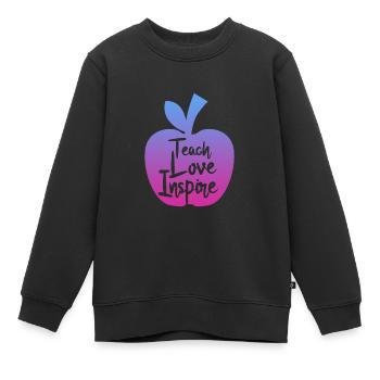enseignant enseigner l’amour inspirer - Sweat Premium enfant bio - noir - Devant - AI Model Kid Female (0cm)