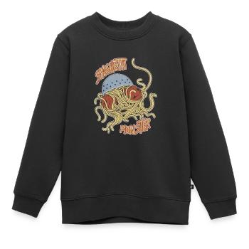Spaghetti Monster - Lustig - Kinder Premium Organic Sweatshirt - Schwarz - Vorne - AI Model Kid Female (0cm)