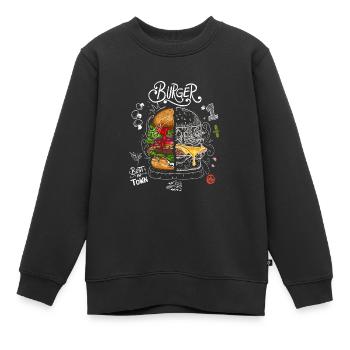 Best Burger Tafel - Rezept - Kinder Premium Organic Sweatshirt - Schwarz - Vorne - AI Model Kid Female (0cm)