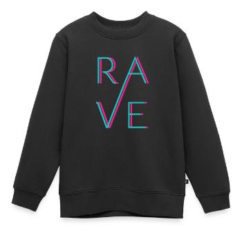 RAVE - Techno Love - Kinder Premium Organic Sweatshirt - Schwarz - Vorne - AI Model Kid Female (0cm)