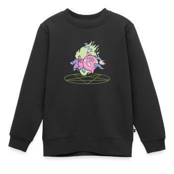 Teufel schläft bei Beschwörung - Kinder Premium Organic Sweatshirt - Schwarz - Vorne - AI Model Kid Female (0cm)