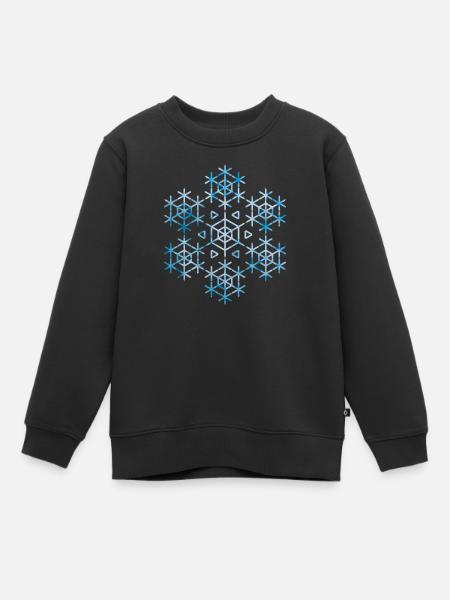 flocon de neige - Sweat Premium enfant bio - noir