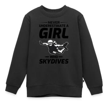 Fallschirmspringen Fallschirmspringen Fallschirmspringen - Kinder Premium Organic Sweatshirt - Schwarz - Vorne - AI Model Kid Female (0cm)