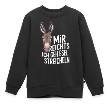 Esel Eselchen Maultier Muli - Kinder Premium Organic Sweatshirt - Schwarz - Vorne - AI Model Kid Female (0cm)