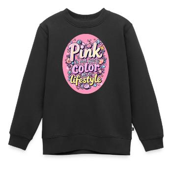 Pink is not just a color but a Lifestyle - Kinder Premium Organic Sweatshirt - Schwarz - Vorne - AI Model Kid Female (0cm)