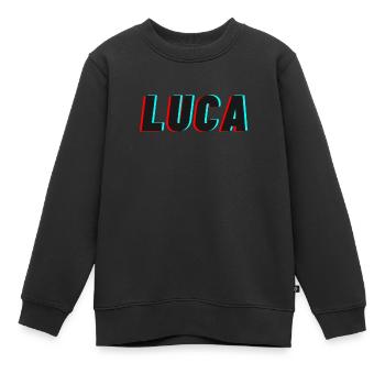 Luca Schriftzug NEU trendy Name - Kinder Premium Organic Sweatshirt - Schwarz - Vorne - AI Model Kid Female (0cm)